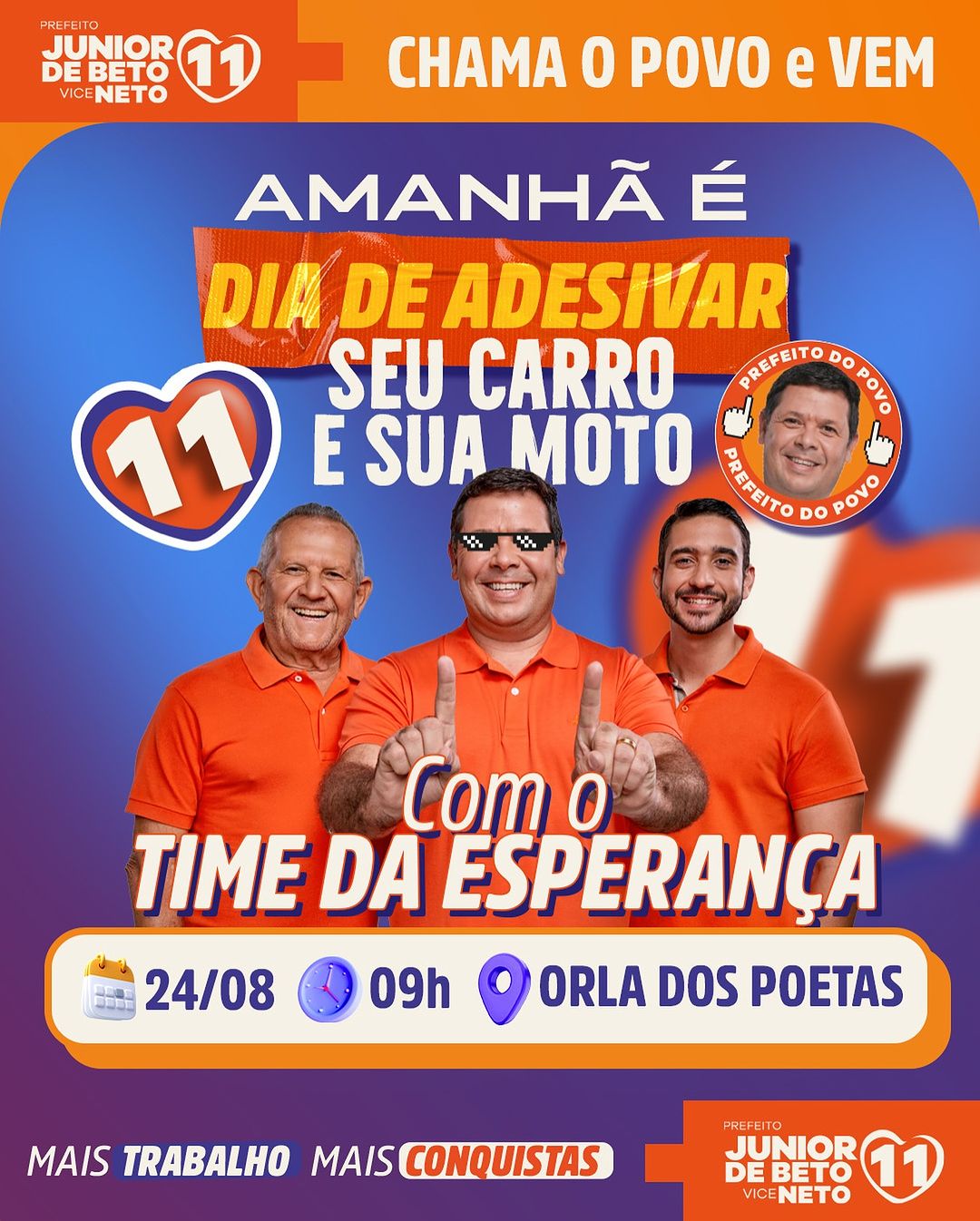 Amanhã é dia de Adesivaço! 🧡🧡