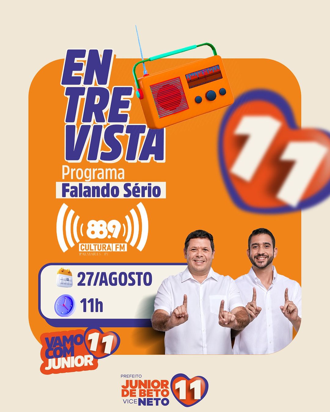 Encontro marcado no programa FALANDO SÉRIO pela Rádio Cultura FM.