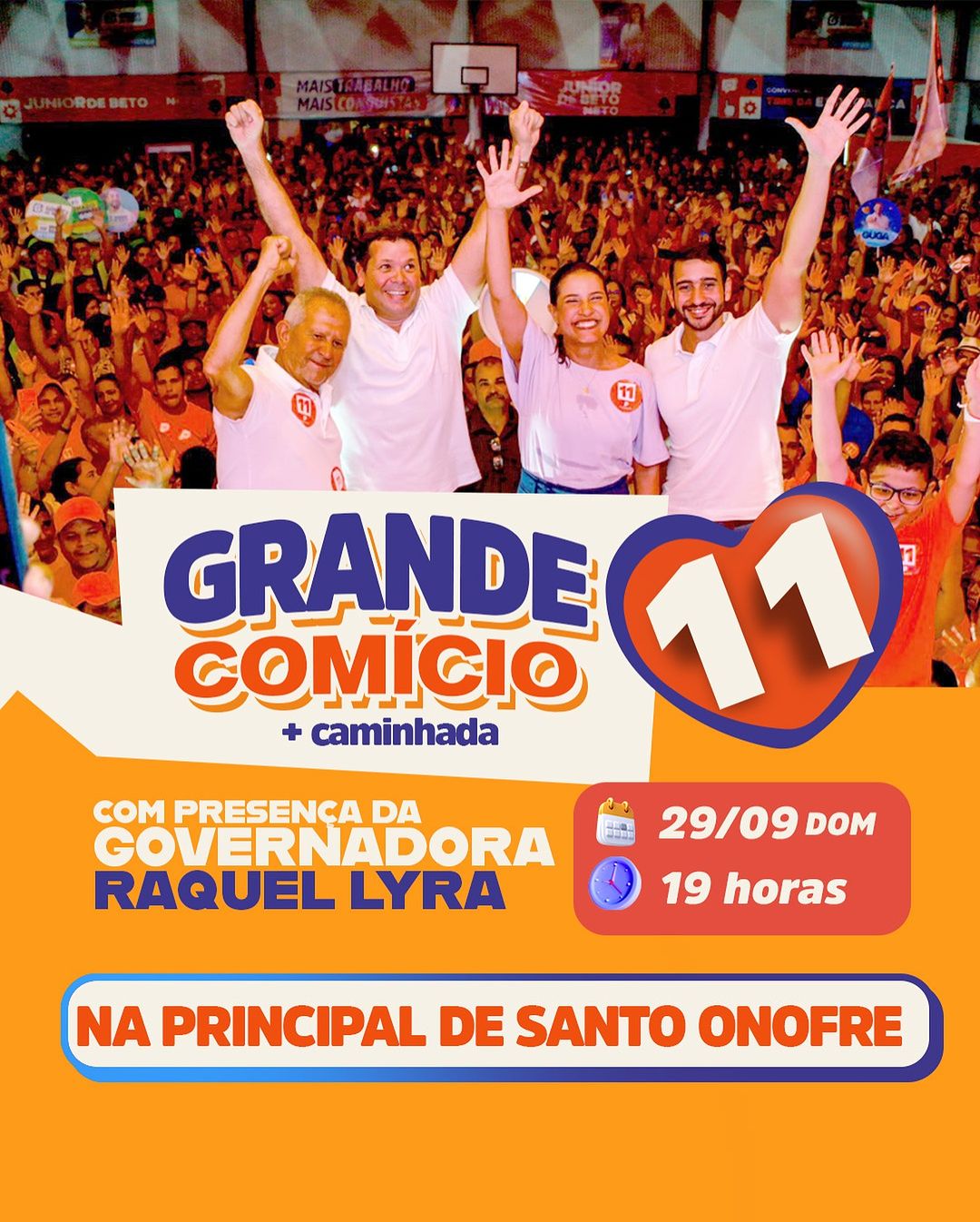 Grande comício e caminhada com a presença da governadora Raquel Lyra