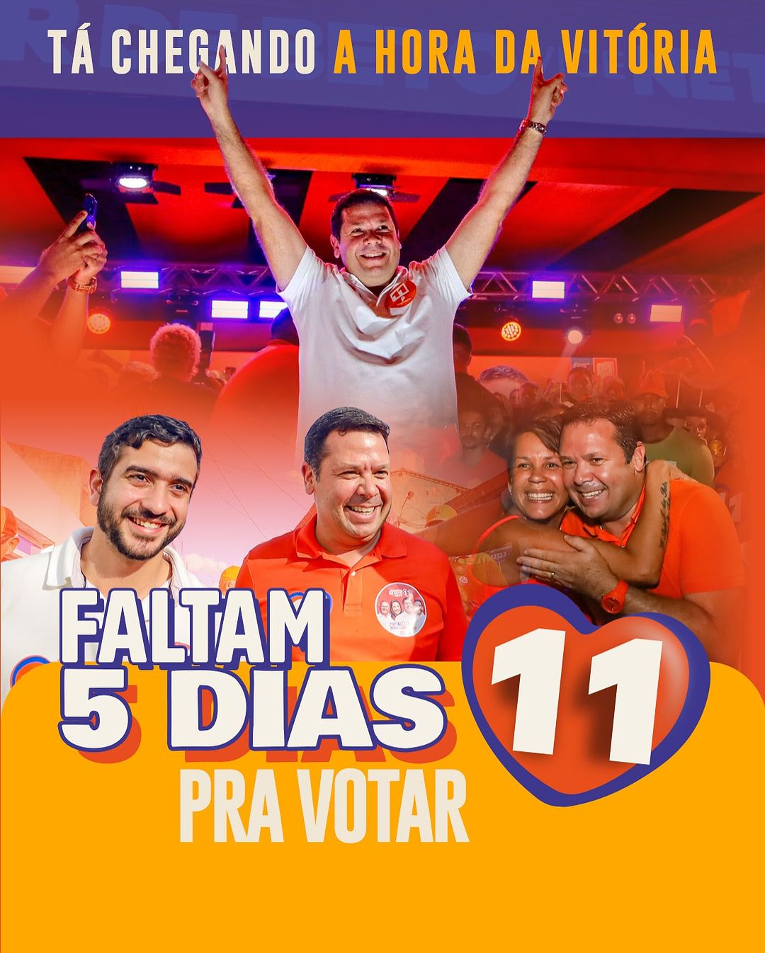 Faltam 5 dias para Palmares votar 1️⃣1️⃣🧡