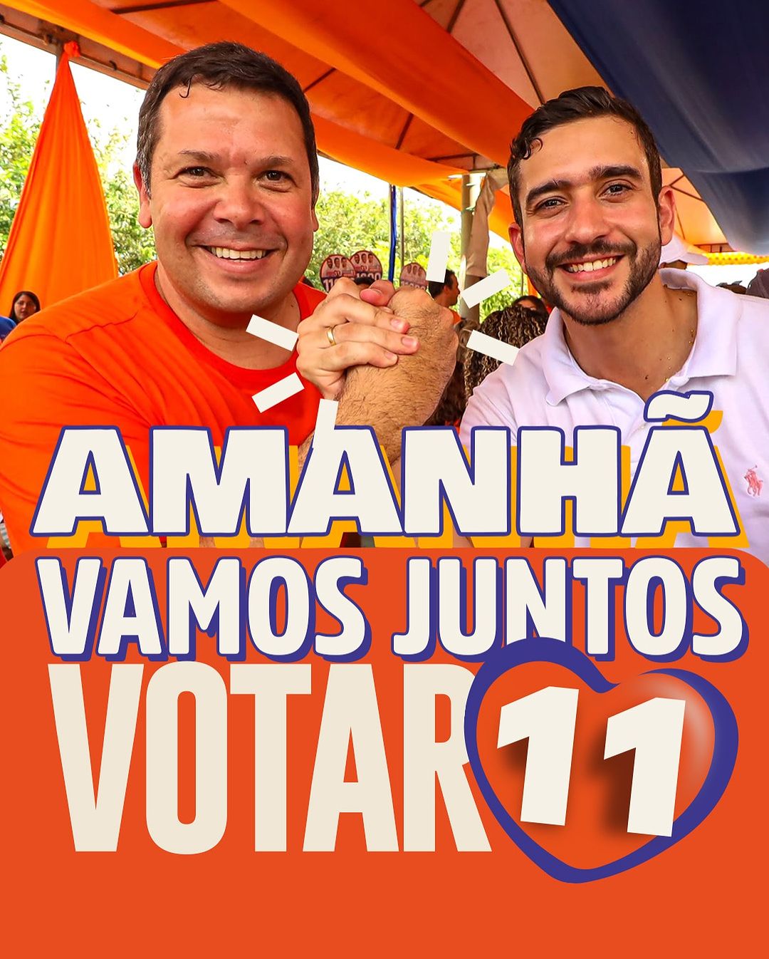 Amanhã é dia de vestir laranja e votar 1️⃣1️⃣🧡